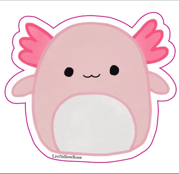 Squishmallows die cut waterproof stickers Archie the axolot