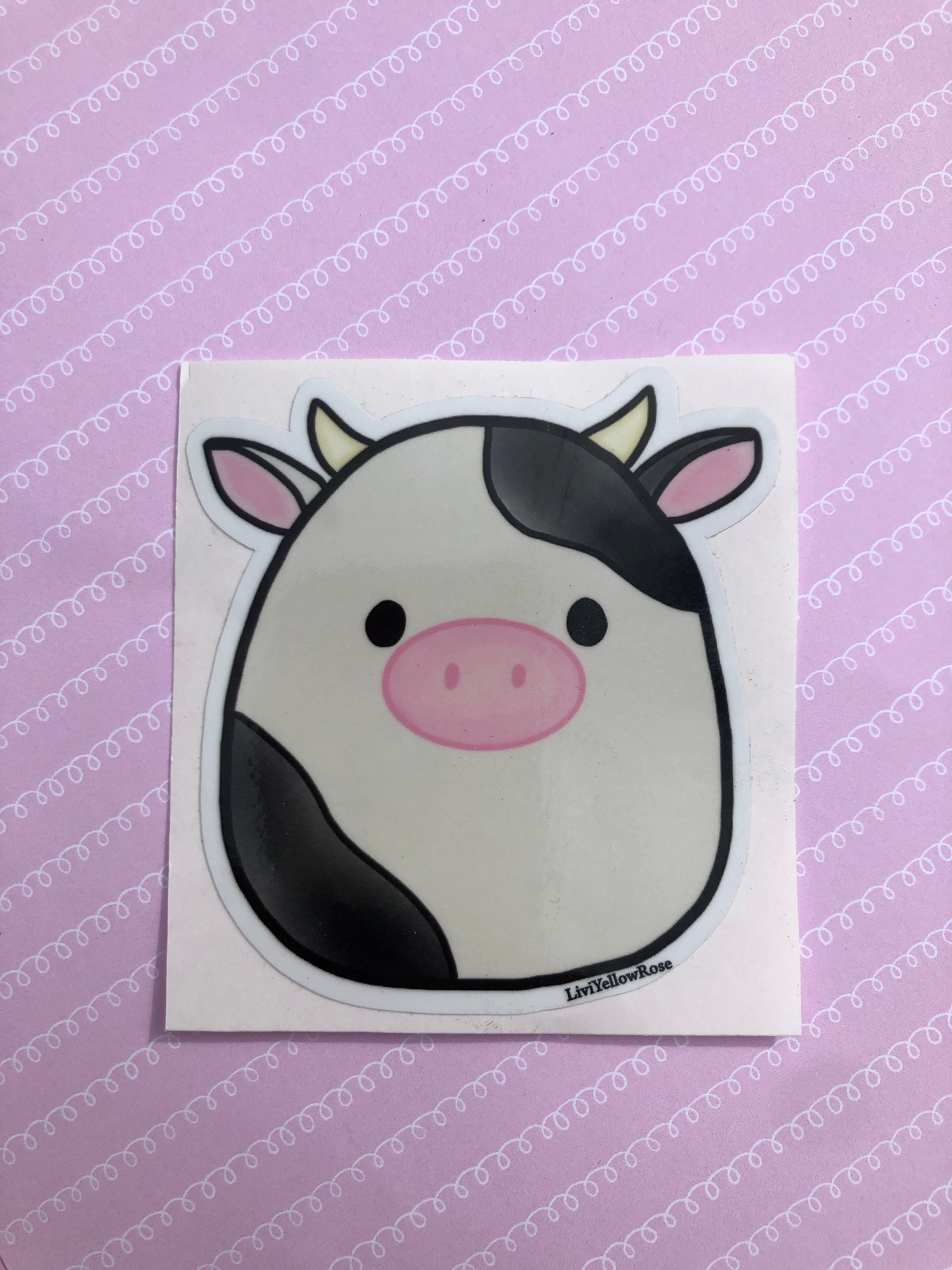 Connor The Cow Squishmallow Glossy Weatherproof Sticker Decal Etsy