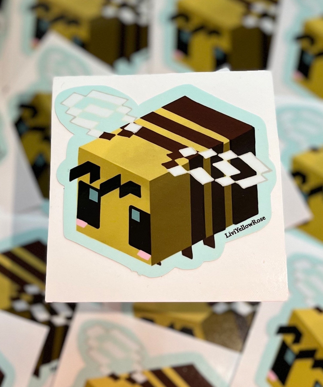 Minecraft Bee Glossy Weatherproof Sticker/decal - Etsy