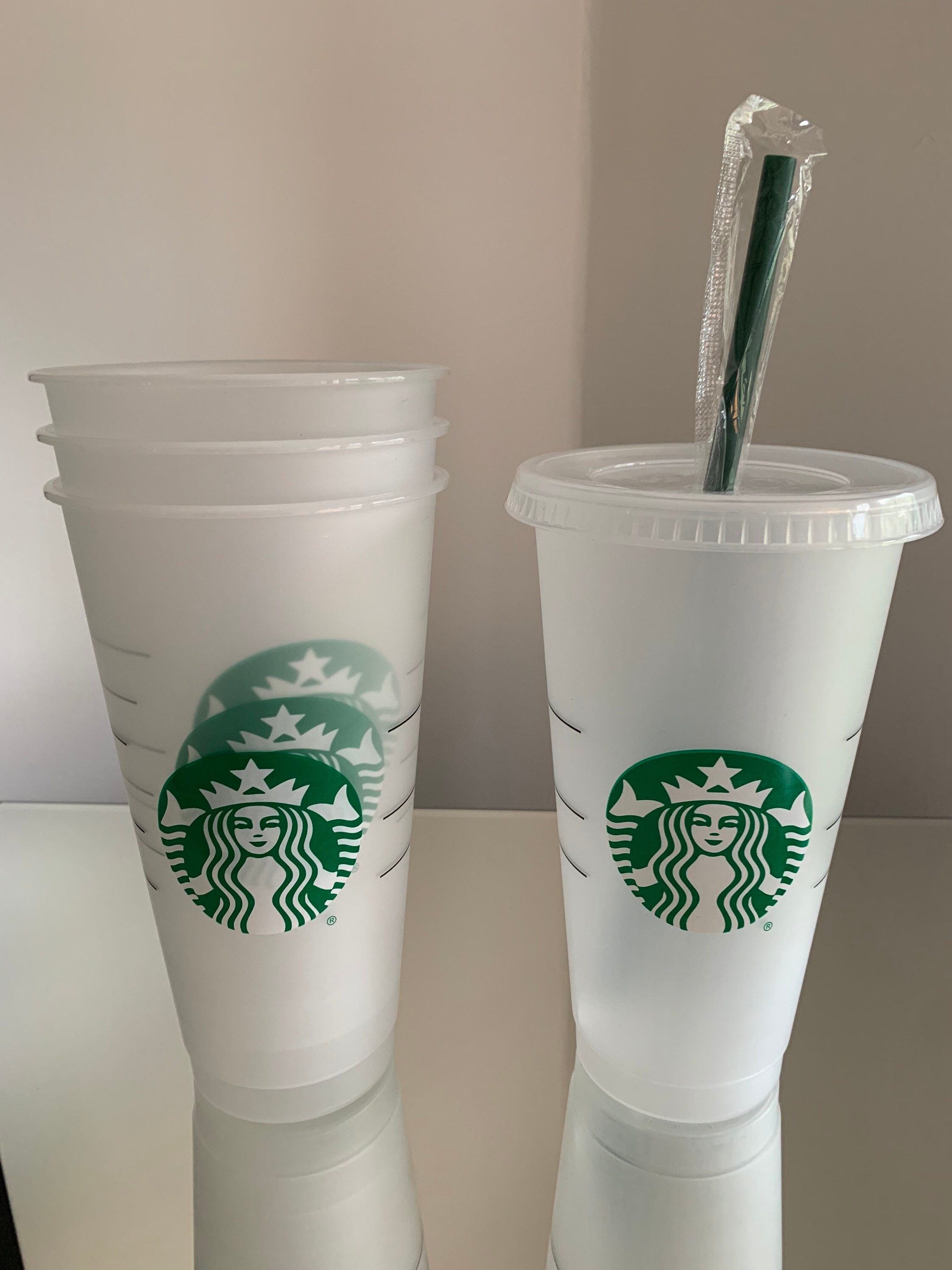 Reusable Plain StarBucks Tumbler Cold Cup 24oz /710ml with | Etsy