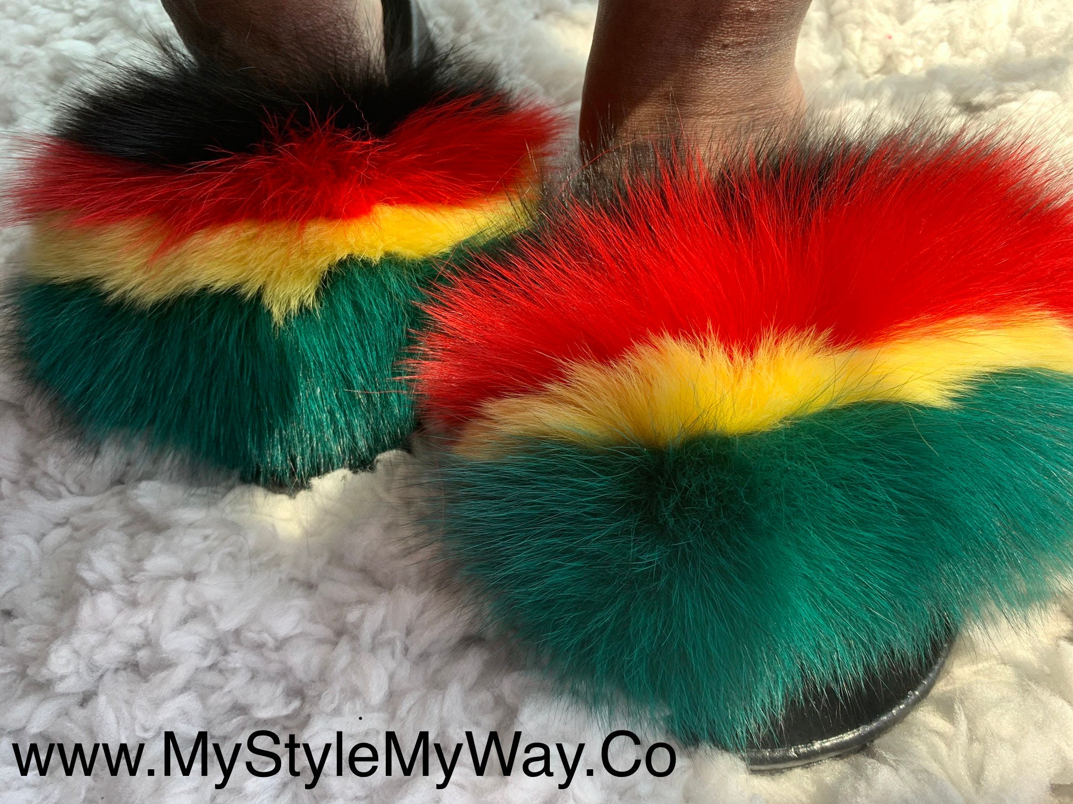 red and green fur slides