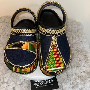 Personalized Custom Crocs | African Kente Custom | Bling Crocs |Custom Crocs | Free Shipping
