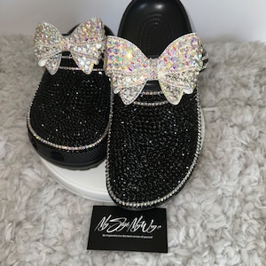 Bling Crocs: Black Rhinestone Crocs with Bows