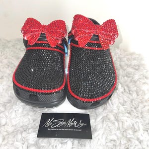 Bling Crocs | W/ Rhinestones Bow | Custom Crocs |CustomCrocs | Crocs | handmade gift for women