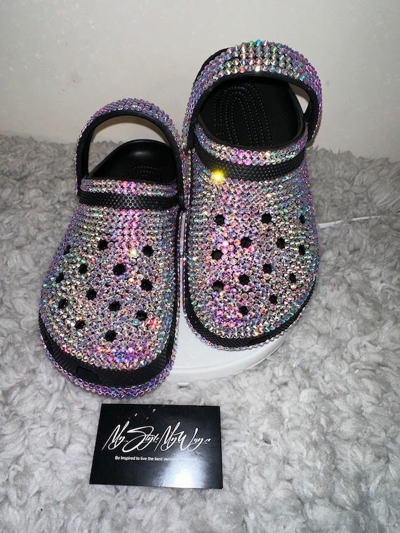 My Handmade Crystal AB Rhinestone Custom Clogs for My Style | Birthday Gifts For her | Anniversary Gifts| Push Gifts | Custom Bling Shoes