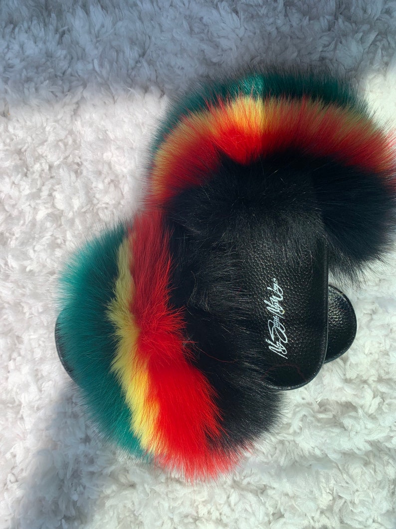 red and green fur slides