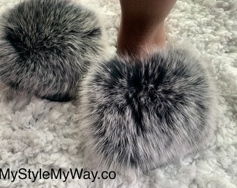 fuzzy nike slippers