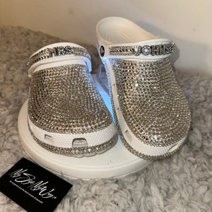 Custom Bling Designs for Women&#39;s Clogs | bride gift  | wedding gift | Custom bride crocs | Rhinestone Shoes | bling crocs | CustomCrocs