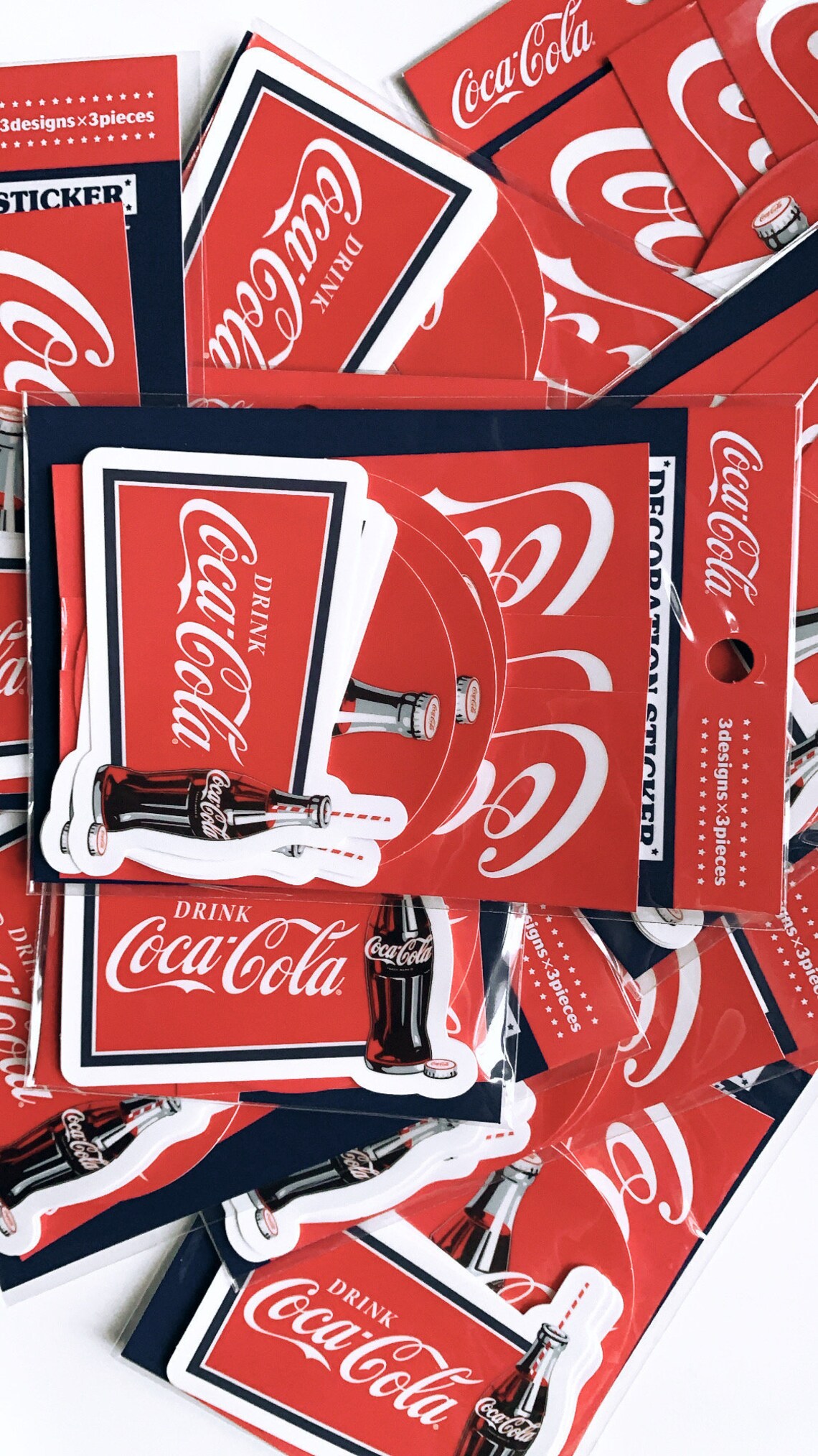 Coca Cola Sticker Pack Glass Bottle Red & White Drinks Etsy
