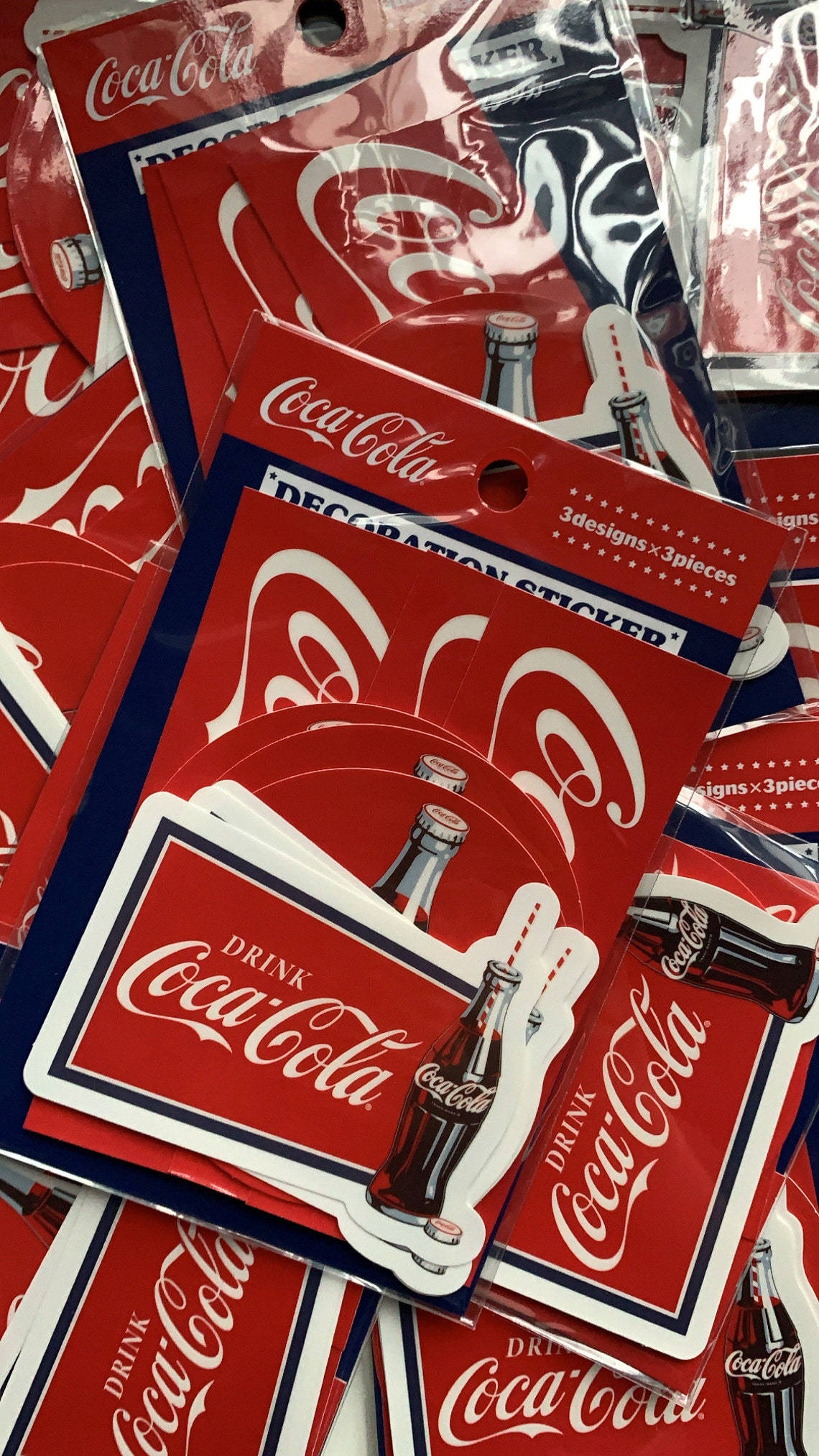 Coca Cola Sticker Pack Glass Bottle Red & White Drinks Etsy