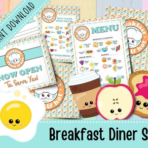 Breakfast Diner Complete Set | Play Restaurant | Activities for Toddlers | Pretend Play | Preschool | Printable