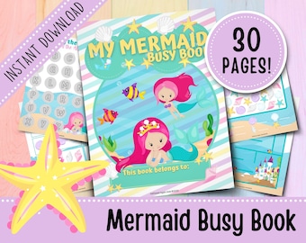 Mermaid Busy Book for Toddlers | Girl Busy Book | Busy Binder | Quiet Books | Montessori | Preschool | Kindergarten | 1st Grade | Printable