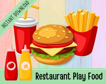 Sally es Restaurant Play Food | Play Restaurant | Fast Food | Aktivitäten für Kleinkinder | Pretend Play | Vorschule | Druckbare