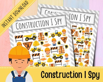 Construction I Spy Puzzles | Activities for Toddlers | Look and Find | Counting Game | Preschool | Printable