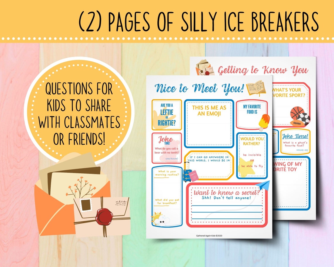 Printable Ice Breaker Questions for Kids | Penpal Letters for Kids ...