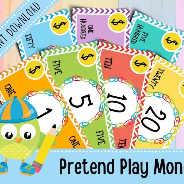 Pretend Play Money for Kids | Classroom Rewards System | Good Behavior | Preschool | Kindergarten | Printable