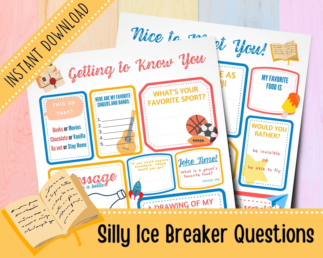 Printable Ice Breaker Questions for Kids | Penpal Letters for Kids ...