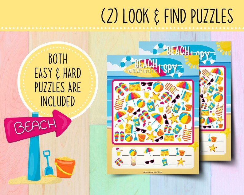 beach i spy puzzles summer activities for toddlers look etsy