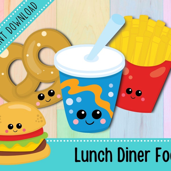 Lunch Diner Food | Play Restaurant | Fast Food | Activities for Toddlers | Pretend Play | Preschool | Printable
