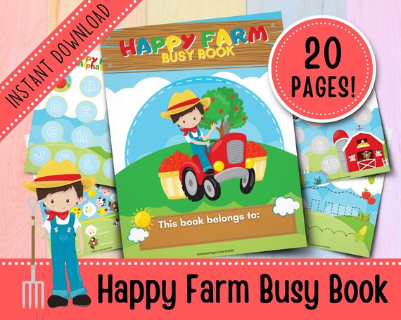 Happy Farm Busy Book for Toddlers  Kids Busy Book  Toddler