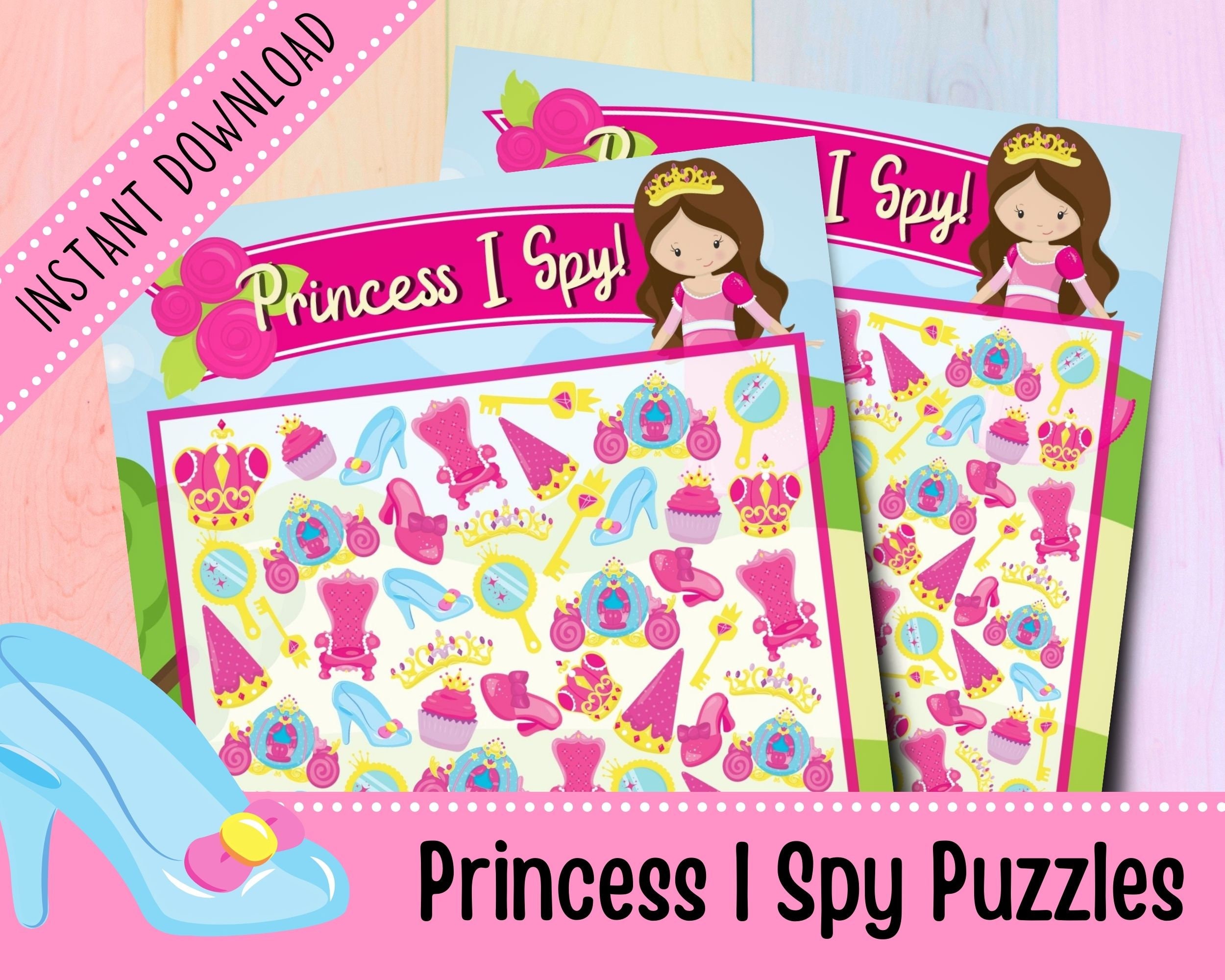 Princess I Spy Puzzles Activities for Toddlers Look and Etsy