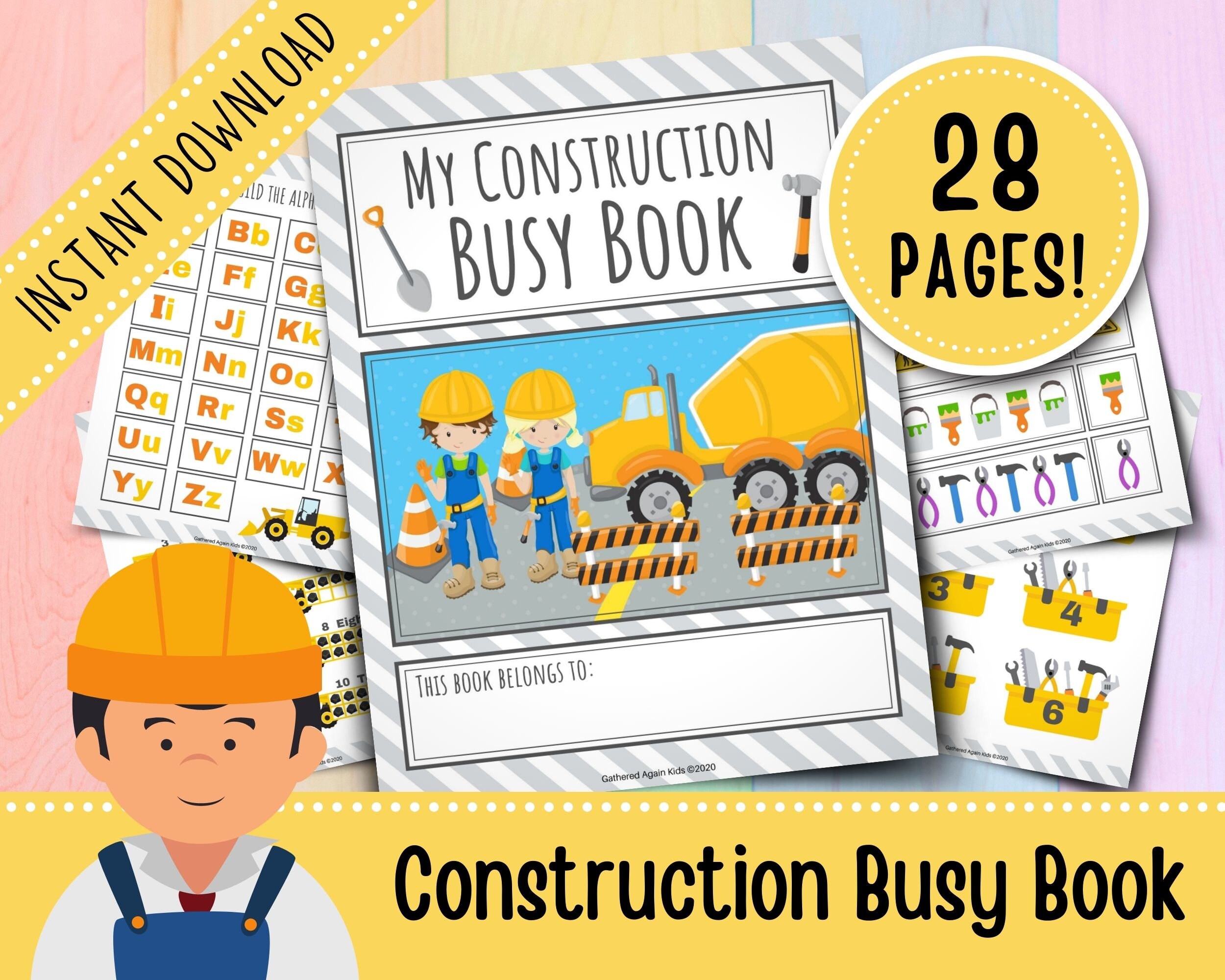 Construction Busy Book for Toddlers Busy Binder Quiet Etsy