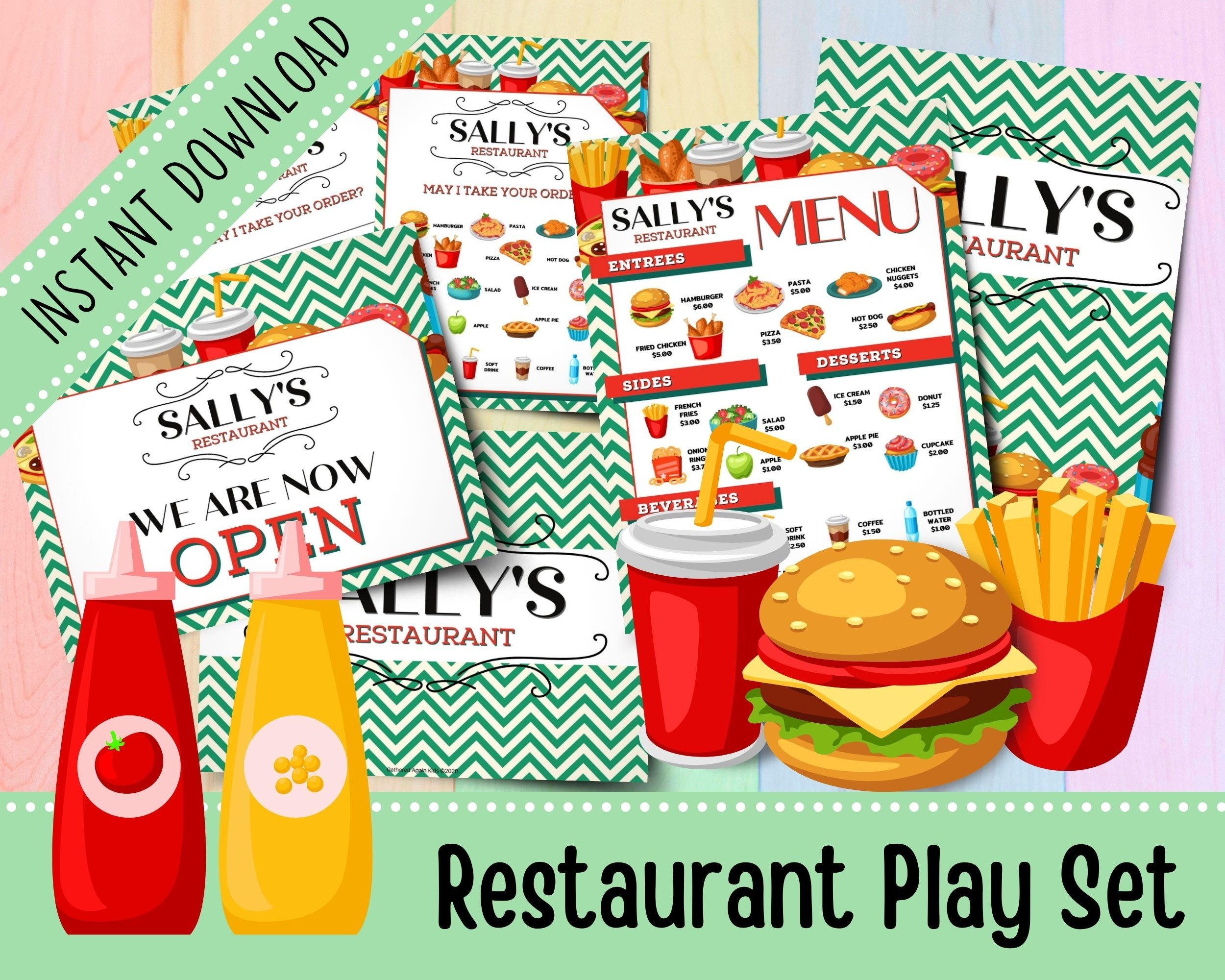 Sally's Restaurant Play Set Play Restaurant Fast Food Activities for