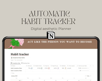 Aesthetic habit tracker notion template|notion habit tracker | habit tracker notion aesthetic|productive habit tracker|daily habit tracker