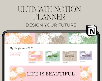 Notion template aesthetic | Cozy all in one notion| Notion Dashboard | Notion colorful template |Notion todo template|Notion life planner |