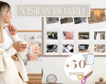 Vision board kit for women 2025 Vision board kit diy Printable vision board kit|2024 Goal vision board Aesthetic that girl goals|Mood board