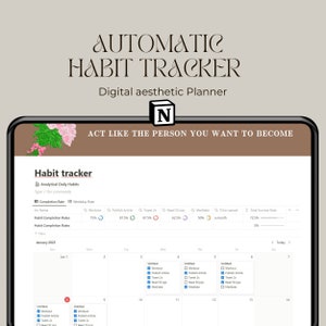 Aesthetic habit tracker notion template|notion habit tracker | habit tracker notion aesthetic|productive habit tracker|daily habit tracker