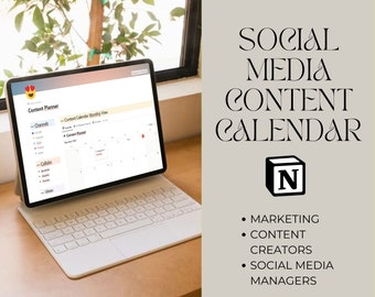Notion Social Media Content Planner Template|Social Media Planner |Content Planner|Instagram Planner|Youtube|Digital Planner|Notion template