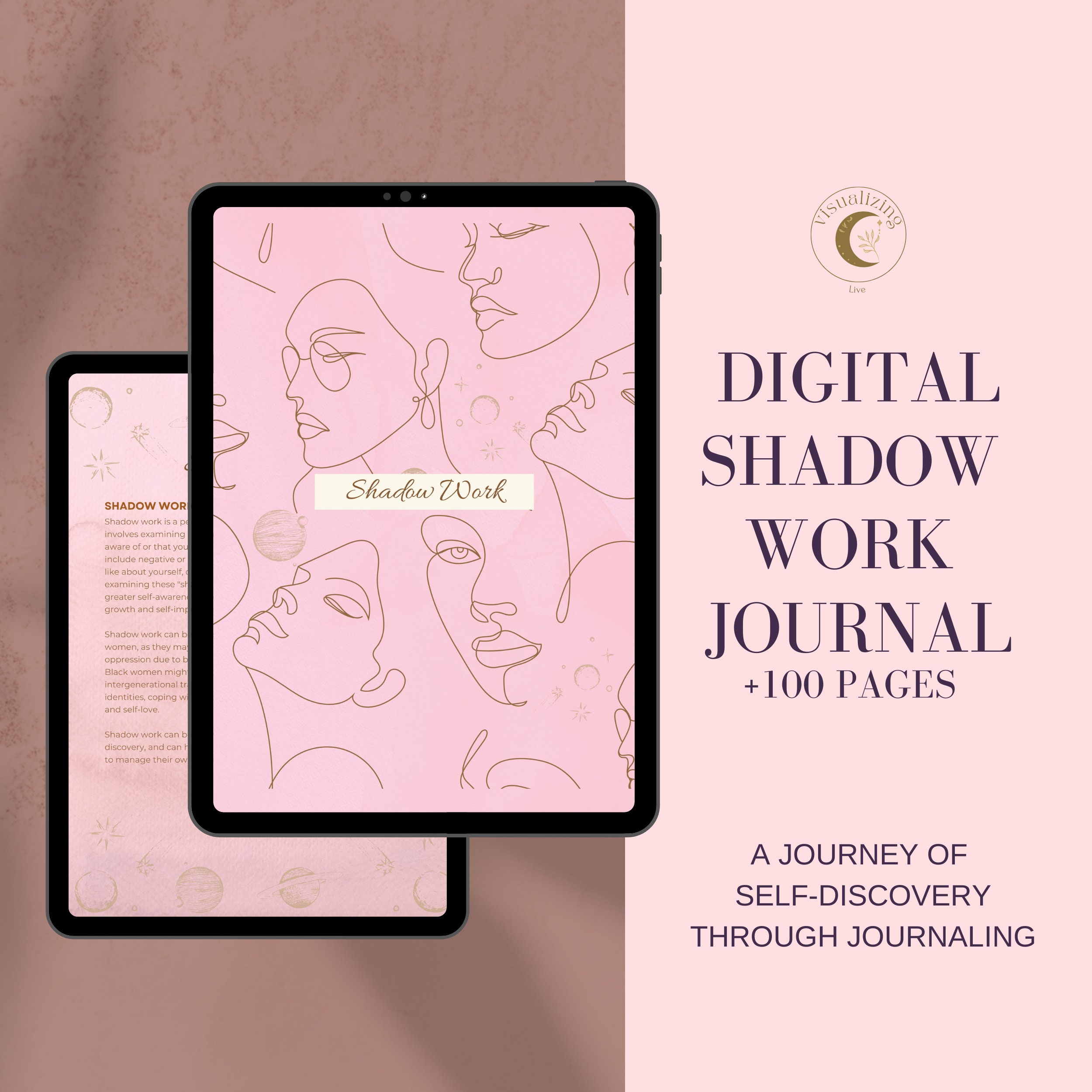 Pink Digital Shadow Work Prompts Journal for Ipad 100 Pages - Etsy