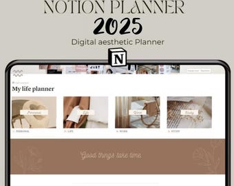 Notion life planner 2025 | 2025 Planner Notion | All in One Planners | Planners for students | Notion Planner template aesthetic Boho