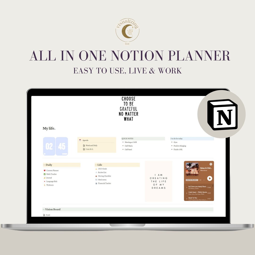 Notion Life Template Personal Work Planner 2025|dashboard, All in One ...