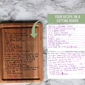 Your Own Handwritten Recipe Engraved onto a Cutting Board for a Loved One's Special Recipe