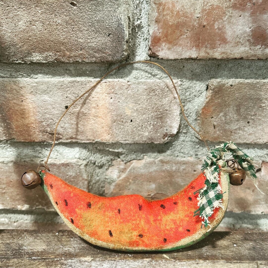 Primitive Watermelon Ornament: Summer Hanging Decor - Etsy