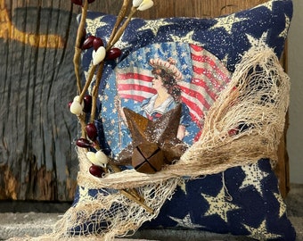 Primitive Patriotic Star kussenhoes: boerderij Americana decor