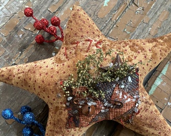 Estrella americana primitiva: decoración patriótica pintada a mano