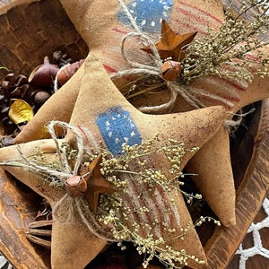 Primitieve patriottische Americana vlagsterren, handgeschilderde sterren, Fourth of July-decor