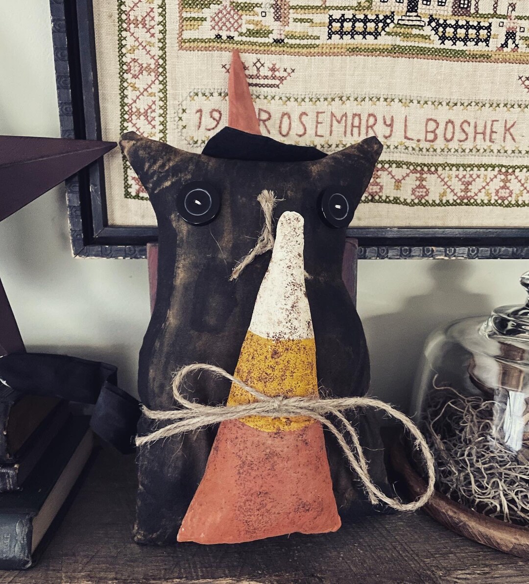 Primitive Halloween Witch Cat Doll: Candy Corn Decor - Etsy