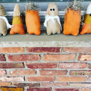 Primitive Halloween Pumpkin Ghost Candy Corn Bowl Fillers, Halloween Decor