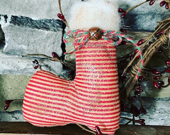 Primitive Weihnachtsmann-Stiefeletten als Ornamente - Schalenfüller - Weihnachtsdeko (2)
