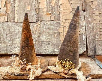 Primitive Witch Hat, Halloween Witch Hat, Primitive Halloween Decor, Black Witch Hat