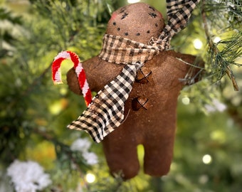 Primitive Gingerbread Man ornies ~ Christmas Ornaments ~ Gingerbread Men ~  Christmas Bowl Fillers ~ Rustic Christmas Decor (2)