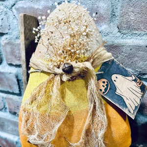 Primitive Large Candy Corn Decorative Pillow - Primitive Halloween Decor - Primitive Fall Decor - Halloween - Bowl Fillers