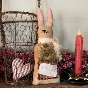 Primitive Spring Easter Bunny Doll Ornie - Primitive Dolls -Primitive Spring Decor