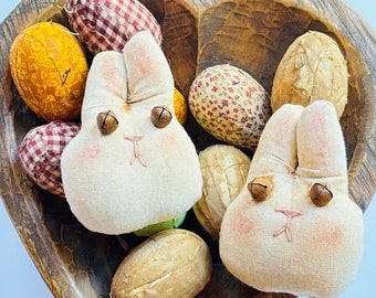 Handmade Primitive Easter Bunnies, Grungy Farmhouse Bowl Fillers