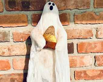 Primitive Halloween Hanging Ghost: Candy Corn Decor