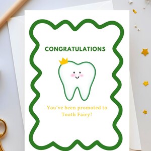 Promovido a Fada do Dente | Cartão de Dentista e Enfermeiro Odontológico para Imprimir | Download Digital | Presente de Formatura em Odontologia, Assistente, Higienista | PDF A4